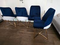 Esszimmer Stuhl Stühle Stuhlset  blau gold weiß | vier Stück NEU Friedrichshain-Kreuzberg - Friedrichshain Vorschau
