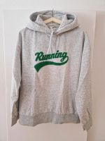 Grau melierter Hoodie mit grüner Schrift, XS, H&M Bayern - Priesendorf Vorschau