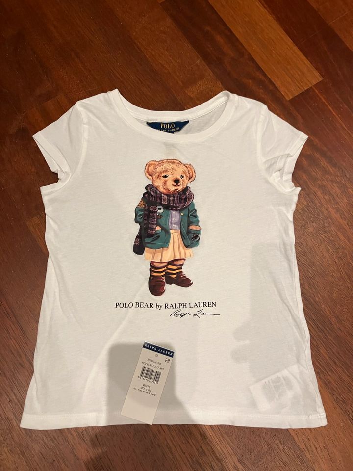 Polo Ralph Lauren T Shirt weiß Bär wNEU Gr 122 7 J in Regenstauf