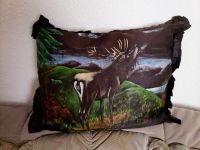 Kissen handgemalt Tiermotiv Hirsch Unikat 60 Jahre Jagd Wild rar Sachsen - Niederwürschnitz Vorschau