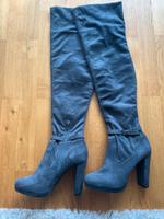 Overknee High Heels Velour grau Gr.38 Köln - Junkersdorf Vorschau