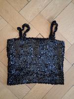 Pailletten Top mit Träger,  Bustier, schwarz, Gr. 38 Made in Germ Hannover - Mitte Vorschau
