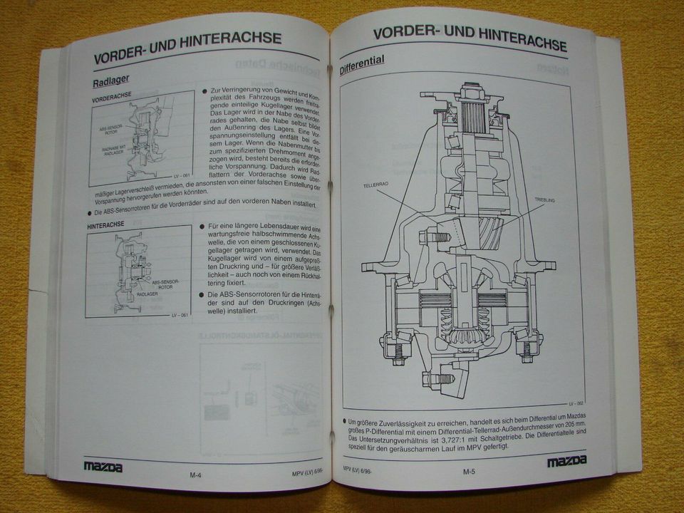 MAZDA MPV 1996 original Trainingshandbuch - Werkstatthandbuch in Nordhausen