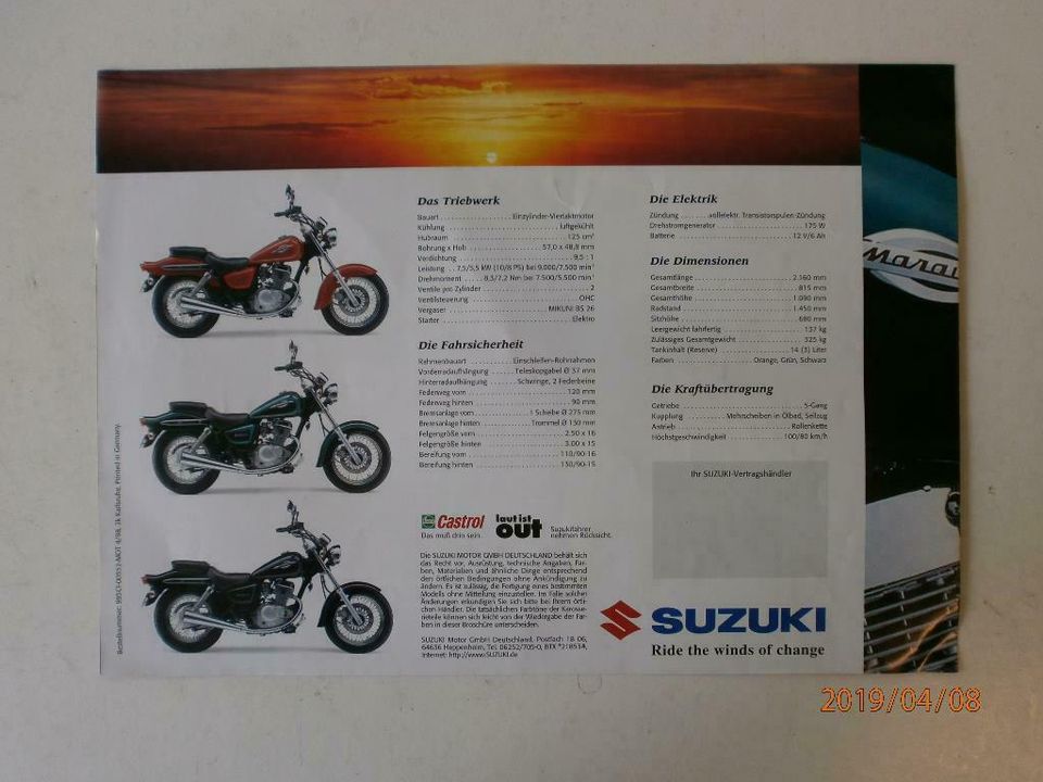 Original Prospekte und Zubehör Suzuki GZ 125 Marauder neuwertig in Bexbach