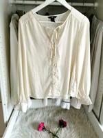 H&M hellgelbe creme Bluse Business Büro Knopfleiste Schnürung 36 Bayern - Hersbruck Vorschau