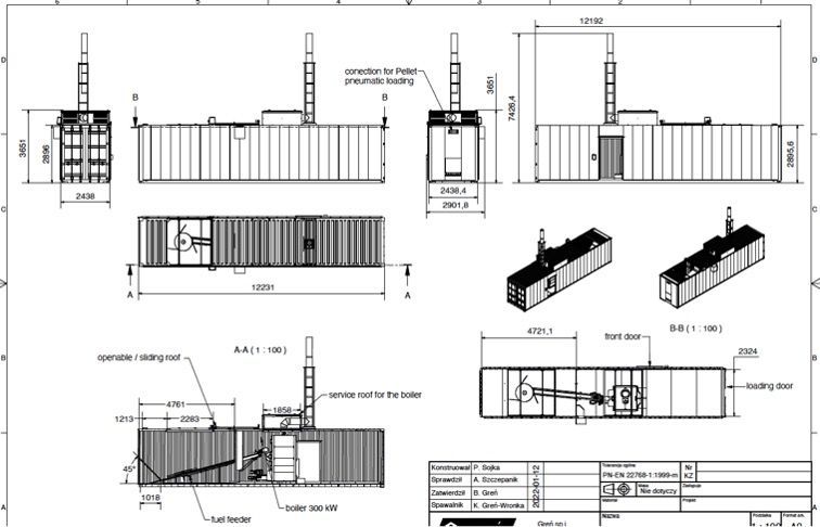 Heizcontainer Pelletheizung Hackschnitzelheizung in Großenaspe