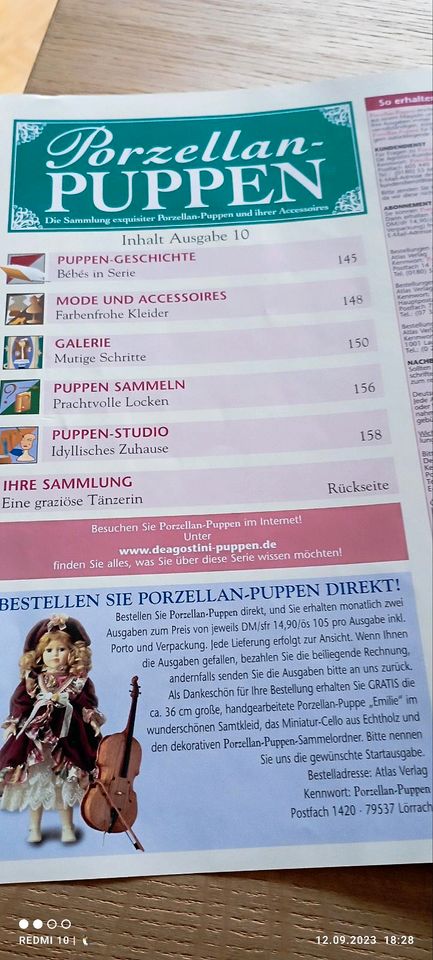 Porzellan -Puppen/ Sammelheft Nr.10/De Agostini in Koblenz