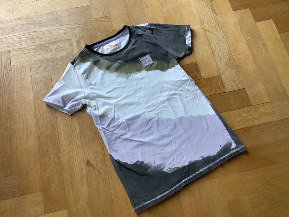 Cooles T-Shirt Vingino weiß/khaki/flieder Gr.14 / 164 in Lichtenfels