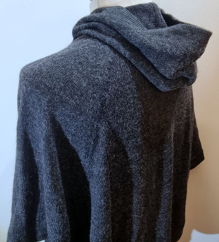 TOP DAMEN ALPAKA Poncho in Anthrazit Einheitsgröße /Ideal M+S in Schriesheim