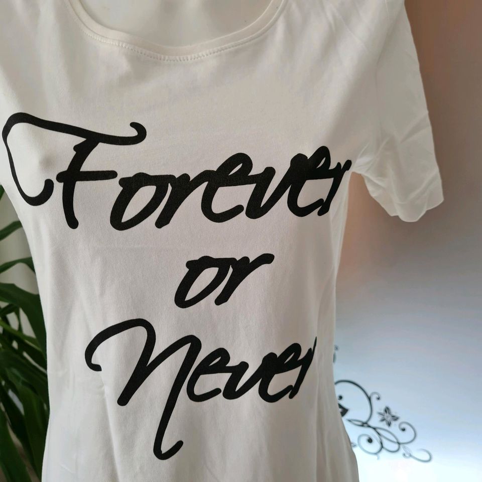 ⭐️LMTD Long-T-Shirt 170/176 weiß mit Druck Forever or Never NEU⭐️ in Starsiedel