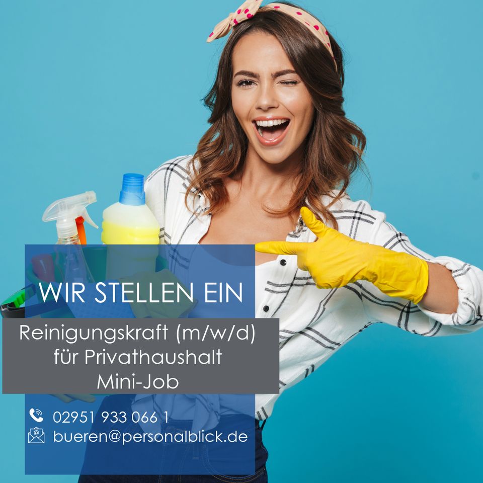 Reinigungskraft (m/w/d) auf Minijob Basis in Büren