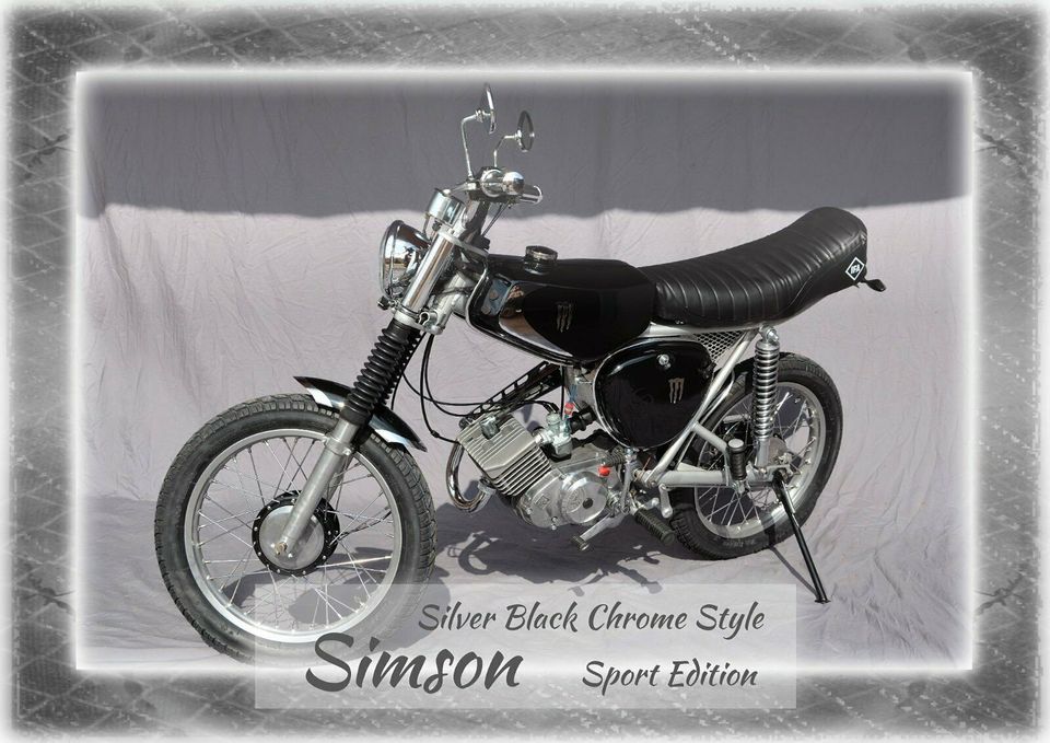 Simson S51 -NEUAUFBAU- Sport Edition - Silver Black Chrome Style in Wiehe