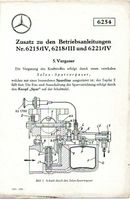 Mercedes Benz Oldtimer Anleitung Nr. 6215/IV - 6218/III - 6221/IV Baden-Württemberg - Schopfheim Vorschau