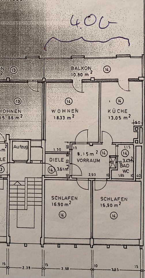 Direkte Innenstadtlage, 66111 SB: renov. 3-ZKB-, 84 qm, gr.Balkon in Saarbrücken