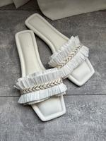 Sandalen, Latschen in weiß-gold Niedersachsen - Salzgitter Vorschau