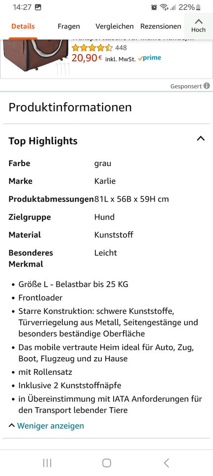 Transportbox Gr. L unbenutzt in Saarbrücken