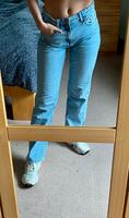 Straight Wide Leg Jeans high waist used Zara Bershka Schlaghose S Bayern - Höchberg Vorschau