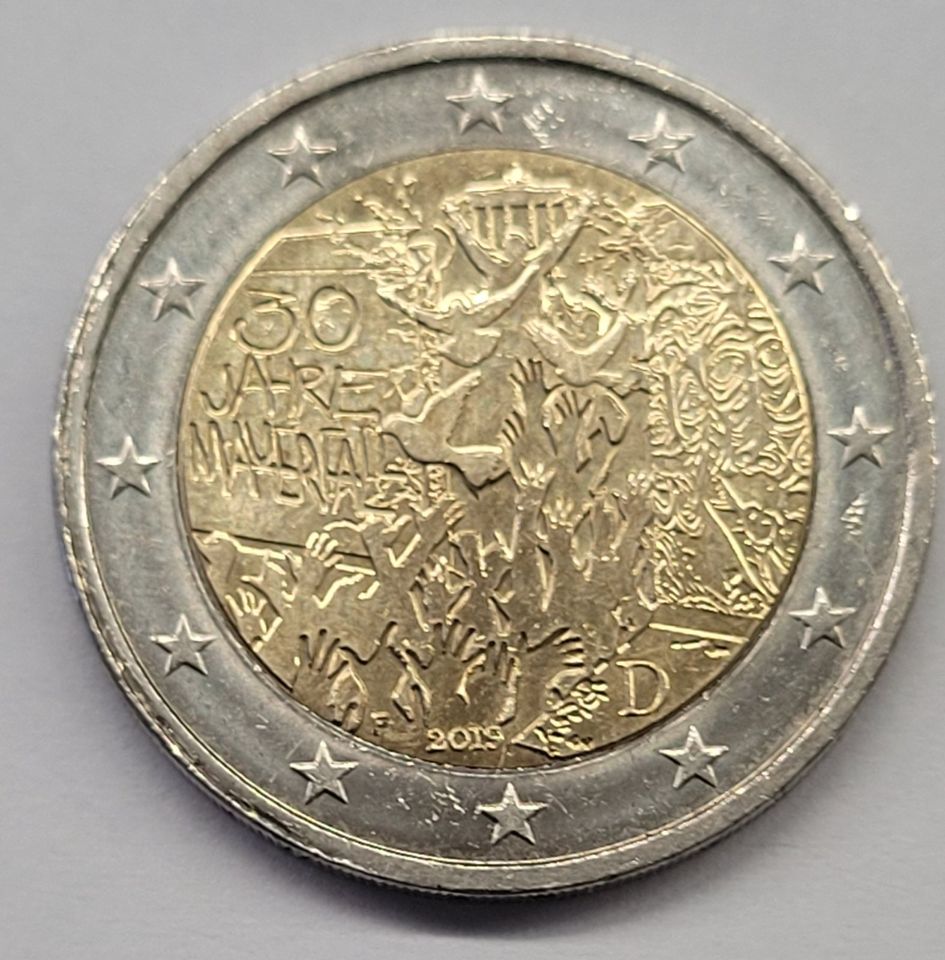 2 Euro Münze Deutschland, 30 Jahre Mauerfall 2019, in Werlte 