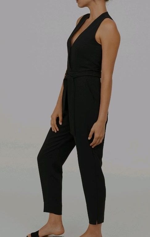 H&M Jumpsuit Overall (schwarz Damen L/40 ärmellos mit Gürtel Abi) in Bad Homburg