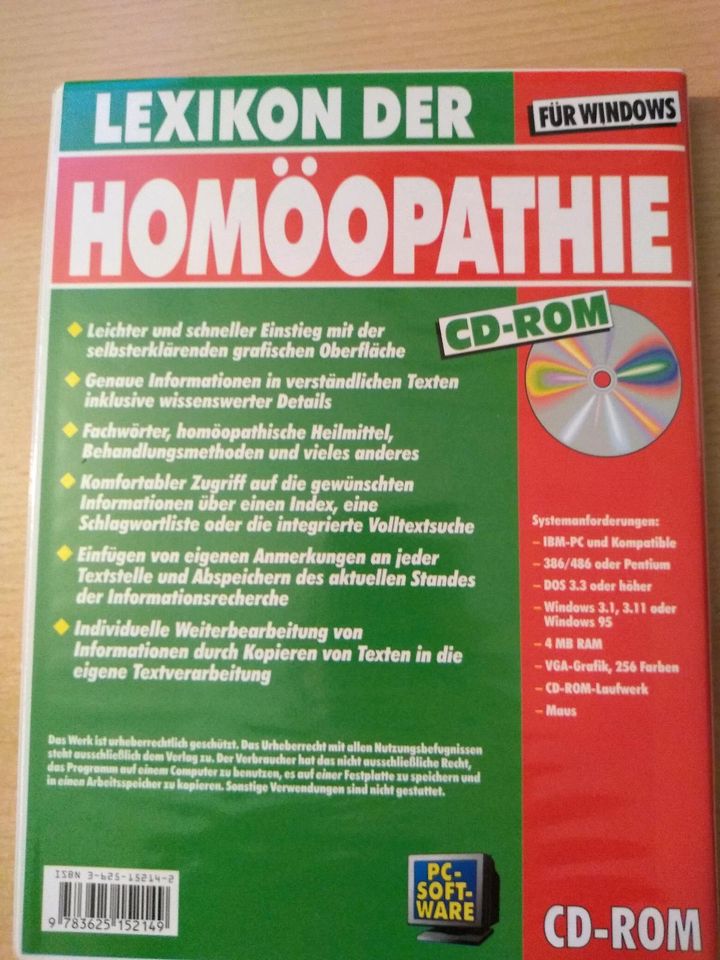 Lexikon der Homöopathie auf CD ROM für Windows in Weißenburg in Bayern