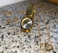 Schmuckset in Gold, Kette, Ohringe, Uhr, Armband, Ring, Marke Baden-Württemberg - Gerstetten Vorschau