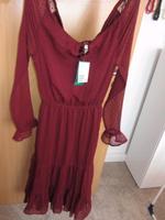 H&M * Kleid * Weinrot * XS * Rüschen Punkte Sachsen-Anhalt - Bad Bibra Vorschau