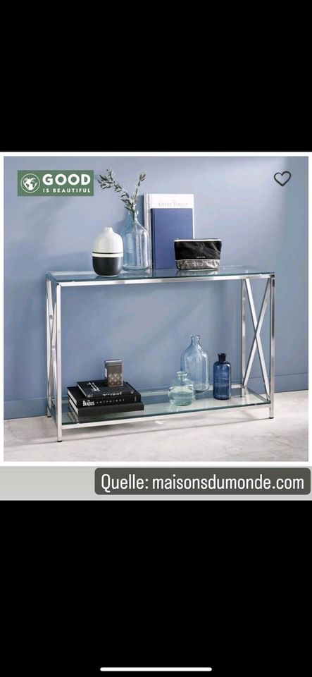 Maisons du Monde Konsole Tisch Glas Chrom Silber Metal in Mannheim