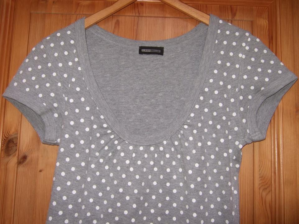 T-Shirt von FlashLights grau mit weißen Punkten Dots Gr. 36 in Weinheim