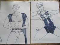 2 GAY VINTAGE MODEZEICHNUNGEN HERREN UNTERWEAR 1992 Bayern - Schönsee Vorschau