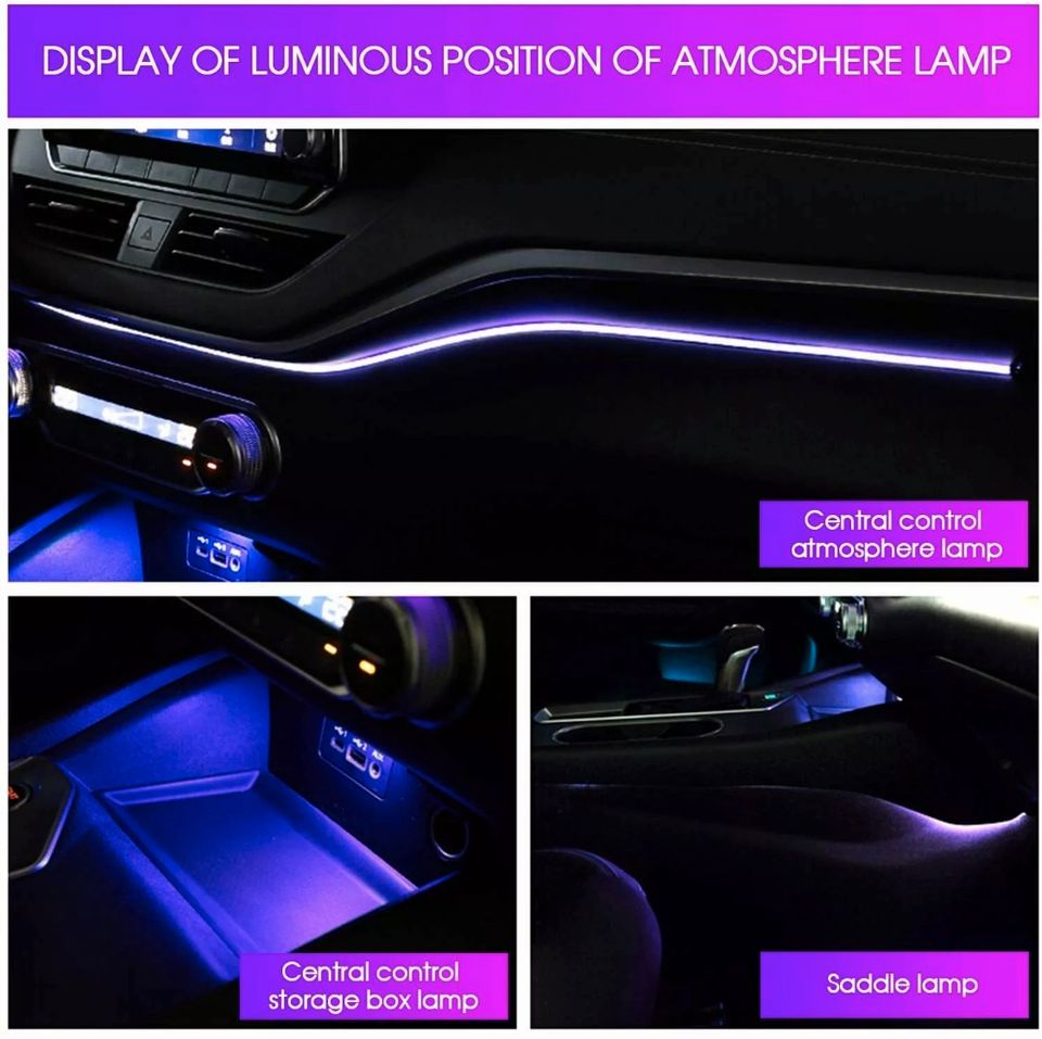 6M Auto PKW LED Ambientebeleuchtung Innenraumbeleuchtung Lichtleiste App  Control