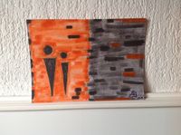 Bild pastellkreide orange grau moderne Kunst gemälde modernes Rheinland-Pfalz - Kirn Vorschau