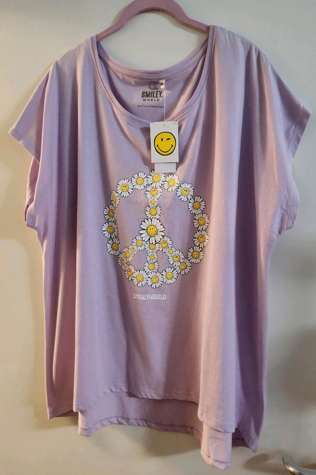 Damen Shirt Smiley "Peace", rosé, Gr, 3XL, Neu in Mörfelden-Walldorf