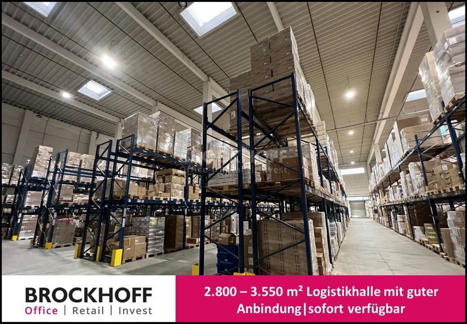 2.800 – 3.550 m² Logistikhalle mit guter Anbindung | sofort verfügbar in Dortmund