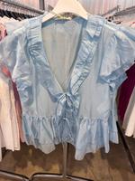 Damen Rüschen Seide Optik Tunika Bluse Hemd s m l Hessen - Groß-Gerau Vorschau