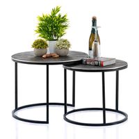 Couchtisch Set 2-teilig ø 55 u. 45 cm silber Metall Tische rund Nordrhein-Westfalen - Stolberg (Rhld) Vorschau