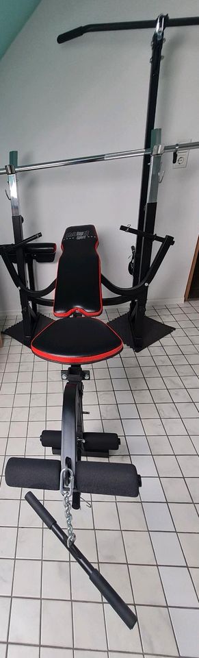 Christopeit Sport Hantelbank Power XL [zusammenklappbar] + 150 KG in Schmelz