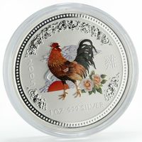 Silbermünze Australien Lunar1 Hahn 2005 color 1Oz rar top! Sachsen - Geringswalde Vorschau