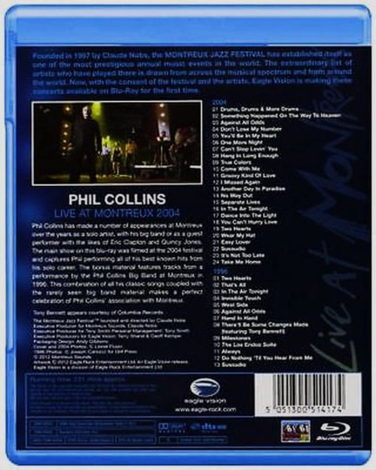 PHIL COLLINS - LIVE AT MONTREUX 2004 & 1996, von 2012, Blu-ray in Usingen