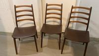 Vintage 3-er-Set dänische Esszimmerstühle Mid Century Teak, Skai! Hamburg-Mitte - Hamburg Wilhelmsburg Vorschau