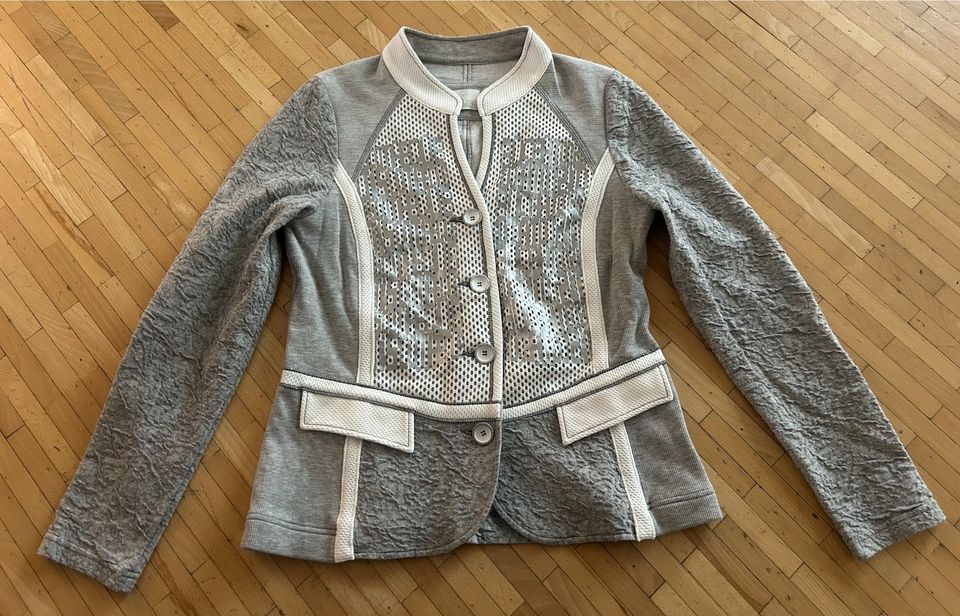 DAMEN / Blazer Jacket Jacke Madeleine grau silber weiß 38 in Köln