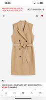 H&M KLEID aus LEINENMIX  MIT BINDEGÜRTEL Hessen - Hungen Vorschau