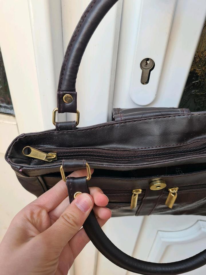 Stefano braune Echtleder Tasche Handtasche Leder Retro Vintage in Panketal