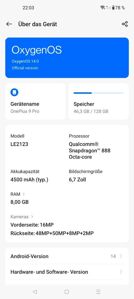 OnePlus 9 Pro Smartphone 128 GB kaum genutzt one plus in Centrum