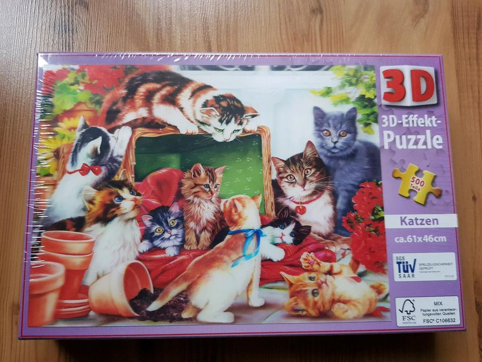 3D - Effekt - Puzzle 500 Teile Katzen *NEU und OVP* in Magdeburg