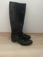 Damen Leder Stiefel Gr. 38 Italy Bayern - Dittelbrunn Vorschau