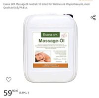 10 Liter Massage Öl NP 60,- ! Niedersachsen - Helvesiek Vorschau