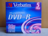 Verbatim DVD-R Jewelcase 5er Pack 4,7 GB 16x OVP NEU Aachen - Kornelimünster/Walheim Vorschau