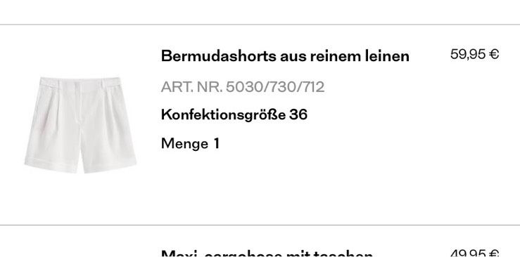 Massimo Dutti Bermudashort Shorts aus Leinen 36 in Arnsberg