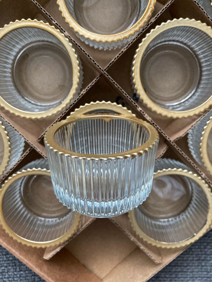 18x Teelichthalter Gold I Glas I DIY - Hochzeit - Party in Hannover