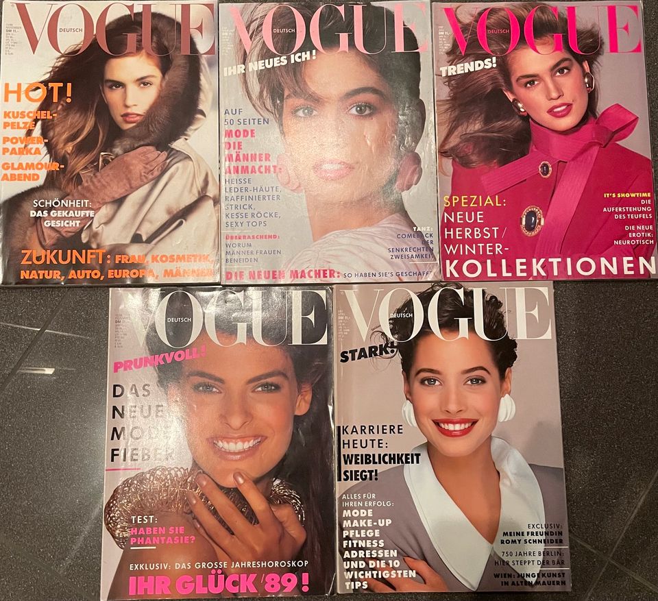 Vogue Zeitschrift Magazin Mode 80er 90er Jahre Sammlerstücke rar in Untermeitingen